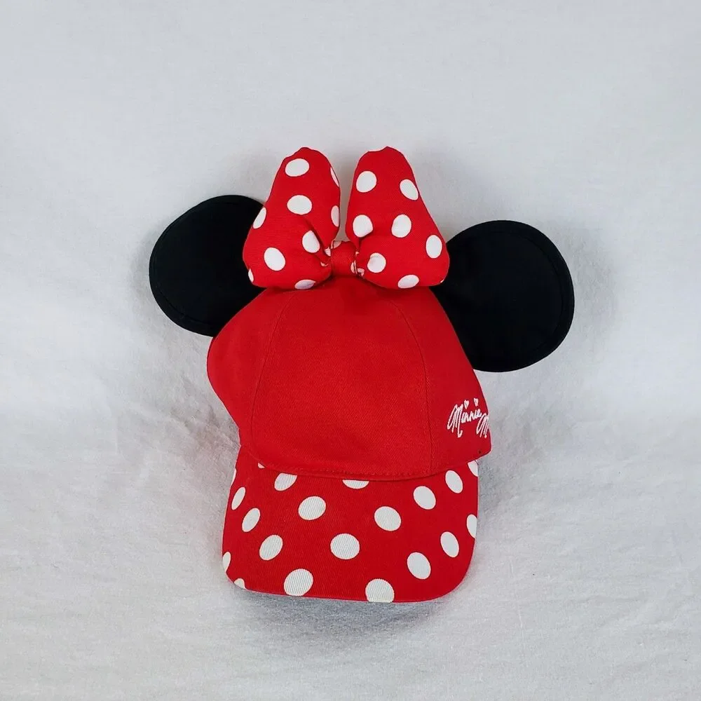 Disney Parks Minnie Mouse Snapback Hat Youth 54-57cm / Adult Small Polka Dot